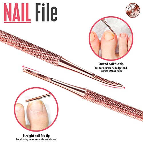 FANDAMEI Cuticle Trimmer, Cuticle Kit, Cuticle Pusher, Cuticle Nippers Rosegold