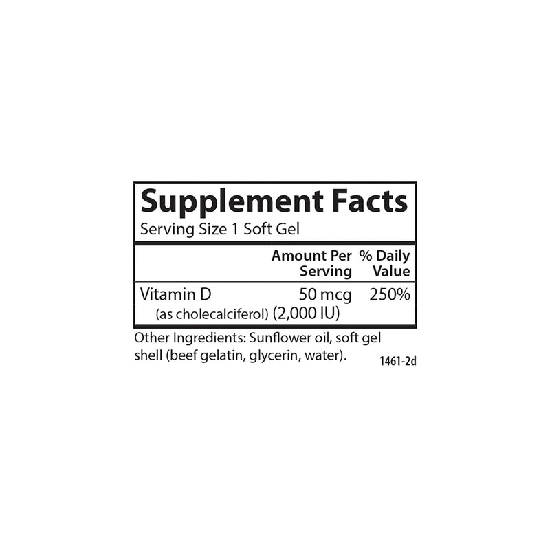 Carlson - Vitamin D3, 2000 IU (50 mcg), Immune Support, Bone Health, Muscle Health, Cholecalciferol, Vitamin D Supplements, Vitamin D3 Soft Gels, 120 Softgels Unflavored 120 Count (Pack of 1)