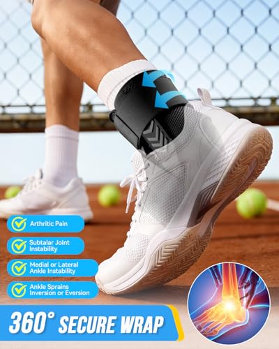 Ankle Brace for Sprained Ankle, Quick Lace-Up Ankle Support Medium Black