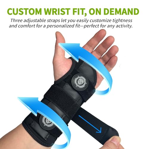 Jupiter Neoprene Wrist Brace - Adjustable, Relieves Pain from Carpal Tunnel, Tendonitis, Arthritis & Sprains, Unisex, Day & Night Wear，Left hand,XS/S Left Hand-Blue X-Small/Small