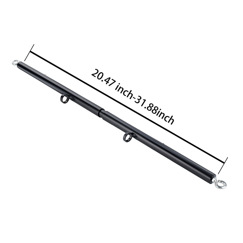 Spreader Bar Heavy Duty Stainless Steel Expandable Home Gym with 4pcs Furry Purple Adjustable Strap,Sports Aid Training Fitness Gear Pilates Aid Kit,Indoor Yoga Set Black+Purple Furry Kit
