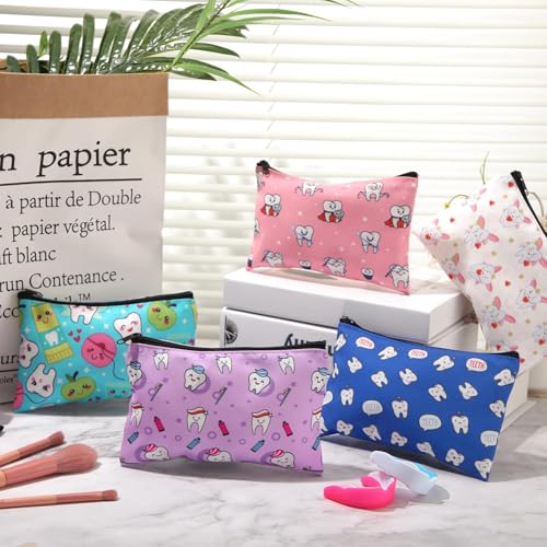 Potchen 20 Pcs Dental Assistant Gifts, Tooth Cosmetic Bags Bulk Pouches