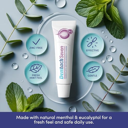 Denttach Seven Denture Adhesive, Thermoplastic Denture Cushion and Reliner, Upper and Lower Denture Comfort for Up to 7 Days, Zero Glue, Zinc Free (2) 2