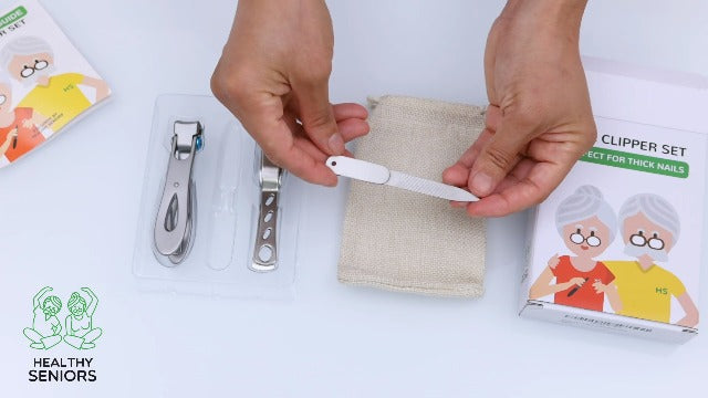 Healthy Seniors Nail Clippers Set, Easy Grip 360 Rotary Fingernail Clipper, Sharp Heavy Clippers for Thick Nails. Perfect for Diabetics or Seniors Suffering from Arthritis 3