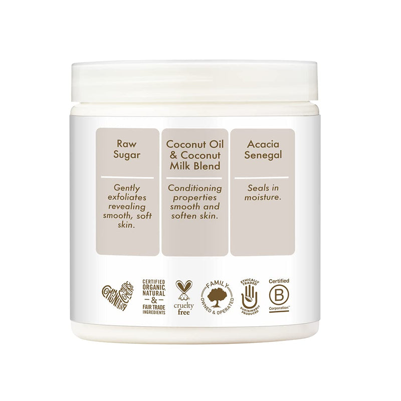 SheaMoisture Daily Hydration Crème Sugar Scrub Care for Dry Skin 100% Virgin Coconut Oil Acacia Senegal Exfoliating Scrub, Coffee, 8 Oz - BeesActive Australia