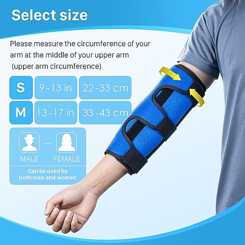 Cubital Tunnel Elbow Splint, Ulnar Nerve Night Brace, for Women & Men, Arm Elbow Splint Support for Left and Right, Built-in 3 Support Plates -S/M S/M