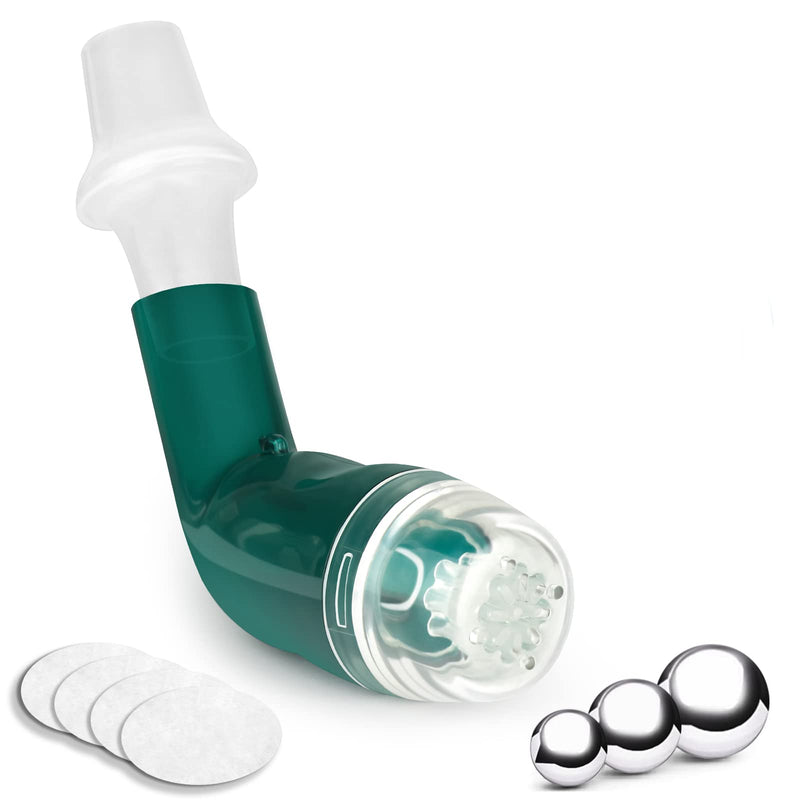 Breathing Exercise Device for Lungs, Lung Expansion and Mucus Relief Device, Portable Expiratory Breathing Exerciser with A Set of Accessories, Breathing Trainer for Lung Cleanse(Green) - BeesActive Australia