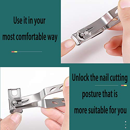 3 in 1 Nail Clippers with 360 Degree Rotating Head Upgraded, Sharp Toenail Clippers for Men Thick Toenails/Nails for Seniors, Precision Spin Snips, Toe Nail Clipper, Cutter, Trimmer, File