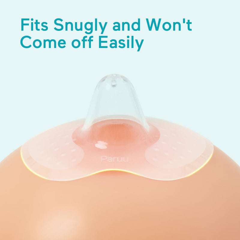 Paruu Contact Nipple Shields, Butterfly Breastfeeding Nipple Shields for Protecting Sore, Flat or Inverted Nipples, 100% Food-Grade Silicone, Made Without BPA/BPS, Include Carry Case (20mm) 20mm - BeesActive Australia