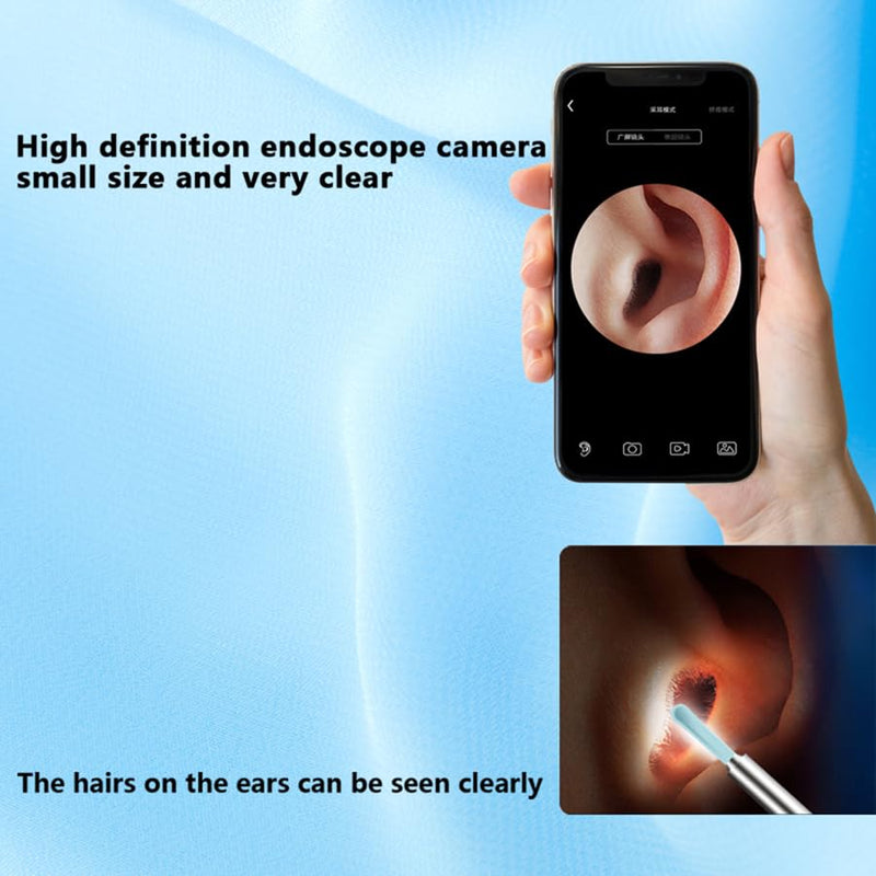 Ear Wax Removal,Earwax Remover Tool with Camera,Ear Cleaner with 6 LED Lights Otoscope for iOS & Android,Earwax Removal Kit with 7 Pcs Ear Pick(Including 5 Ear Spoon) - BeesActive Australia
