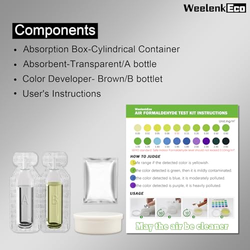Formaldehyde Test Kit (5 Kits), Indoor Formaldehyde Concentration Detection 5