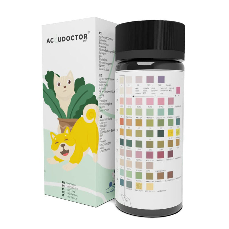 100 Accudoctor Urine test Strips for Dogs Cats 11 parameters Ketones Glucose pH sample canine urinalysis Urine Health step analyzer veterinary health urinary analysis renal one strip treatment uti pet