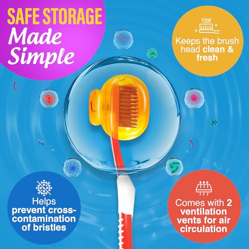 GuruNanda Brush Pods - Toothbrush Cover for Manual & Electric Toothbrush, Keeps Toothbrush Fresh & Clean, Travel Accessories with Natural Essential Oil Vapors, 24 Pack Pack of 24
