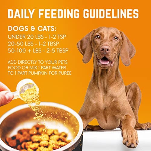 Pumpkin Powder for Dogs, Powdered Pumpkin for Dogs with Vitamins A, C & E, Fiber-Rich Vitamins for Optimal Pet Health, Combat Constipation, Dog Multivitamin for Digestive Health, 8.1 oz 30 Day Supply - PawsPlanet Australia