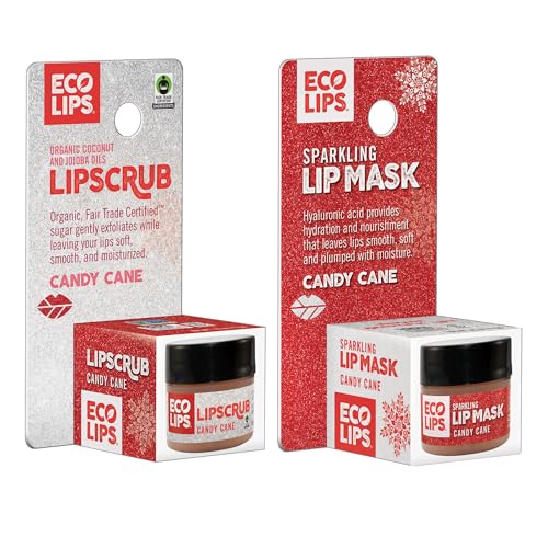 Eco Lips Candy Cane Lip Scrub & Nourishing Lip Mask, 2 Count, 0.25 oz
