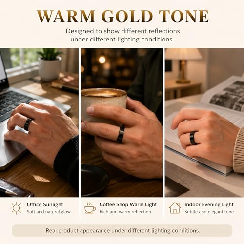 Smart Ring Health & Fitness Tracker for Men & Women, Heart Rate, SPO₂, Sleep & Activity Monitoring, IP68 Waterproof, Long Battery Life, Family Care Mode, No Subscription Fee (Black, 9) Black