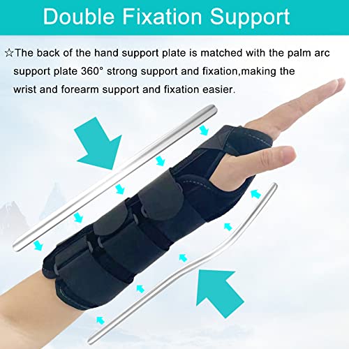 Unisex Forearm and Wrist Support Splint Brace Double Fixation Wrist Brace for Carpal Tunnel,Adjustable Night Time Forearm Immobilizer Brace Splints,9.8 inch (25cm) length (LH/S) Left Hand Small/Medium