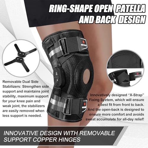 NEENCA Professional Knee Brace, Hinged Knee Support for Women & Men Relief Medium Black - Single
