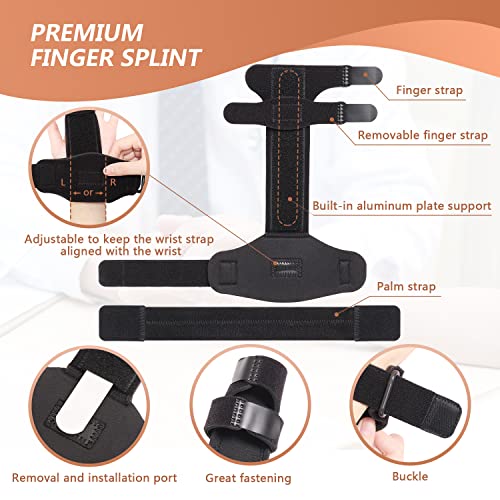 Trigger Finger Splint Finger Brace for 2 Fingers Reversible Finger Splints for Mallet Finger Broken Finger Arthritis Metacarpal Fracture Hand Brace with Finger Support Joints Immobilizer-L/XL L/XL