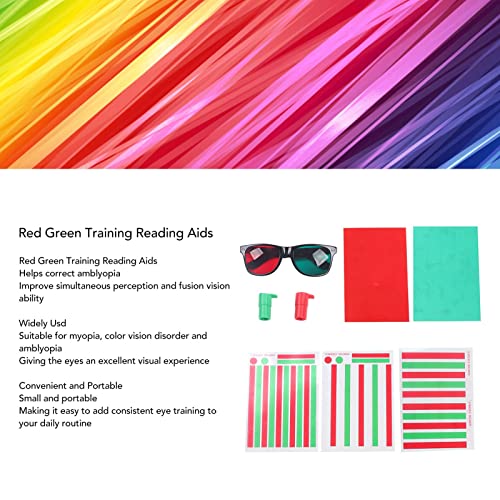 Red Green Vision Correction Cards,ANGGREK Myopia Strabismus Amblyopia Stereo Eye Training Reading Aids Red Green Training Glasses