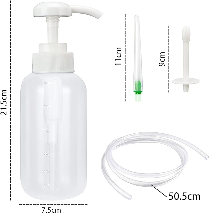 Soxeeh Multi-Purpose Cleansing Pump, Dual Use, Manual Pump, 20.1 fl oz (600 ml) Large Capacity, 19.7 inches (50 cm) Tube, Replacement Head - BeesActive Australia