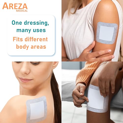 Areza Medical - Bordered Gauze Island Dressing - Wound Dressing - Latex Free - sterile - 6" x 6" - 20 per Box (Pack of 2) 6" x 6" - 20 PCS (Pack of 2)