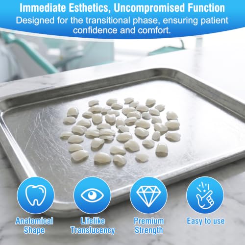 EXCEART 100 Pieces Artificial Resin Teeth Veneer Fillings - Temporary Replacements for Tooth Repair Supply