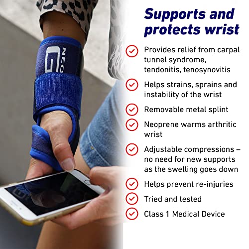 Neo-G Stabilized Carpal Tunnel Wrist Brace - Tendonitis Wrist Brace - For Arthritis, Tendonitis, Joint Pain, Sprains - Adjustable Compression - Left Hand - Class 1 Medical Device