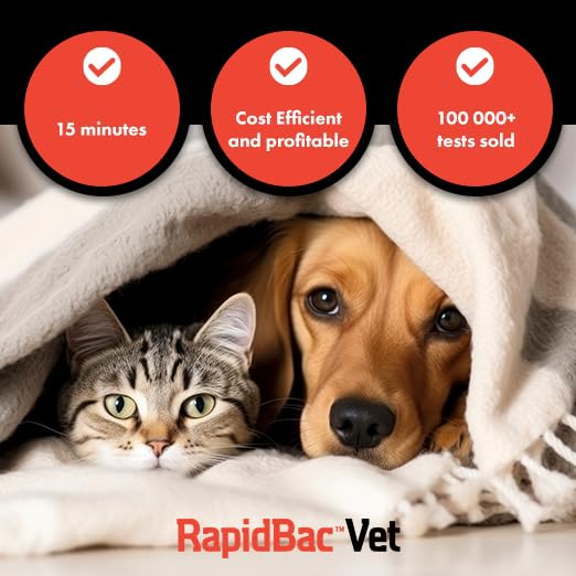 RapidBac™ Vet – 15-Minute at-Home Urine Test for Dogs and Cats to Quickly Screen for UTI Causing Bacteria, 1 Pack