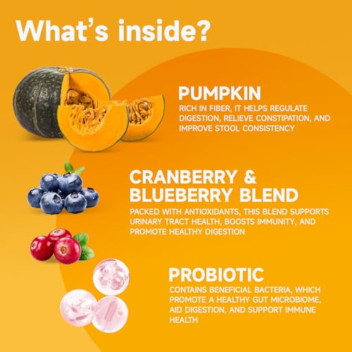 Pumpkin for Dog Supports Digestion, Gut Health - Mushroom for Dogs with Turkey Tail Mushroom for Dogs, Lion’s Mane, Shiitake