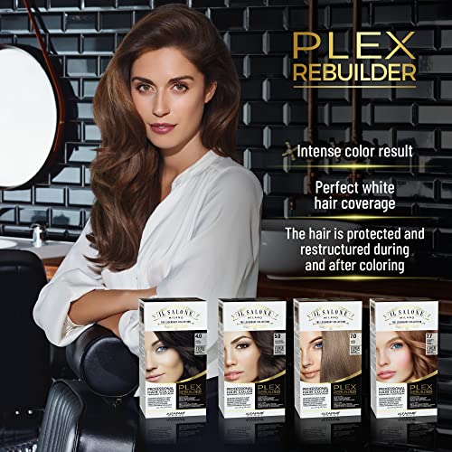 Il Salone Milano Plex Rebuilder Permanent Hair Color Cream - 3.0 Dark Brown Professional Hair Dye Kit for a Natural Gloss & Glaze - Paraffin, Paraben, and Alcohol Free (Pack of 2) 2 Count (5.01 Fl Oz)