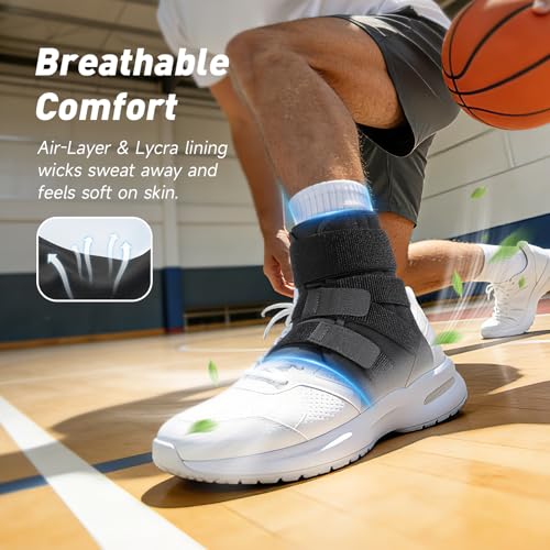 LETSHAKE Ankle Brace for Sprained Ankle, Stronger Support Ultra Lightweight L/XL