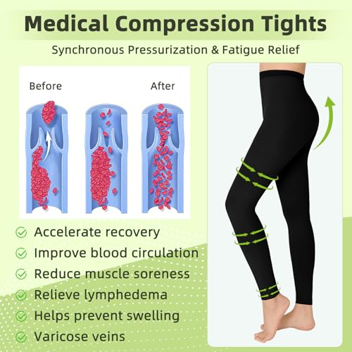15-20mmHg Compression Pantyhose Stockings for Women & Men, 2 Pairs