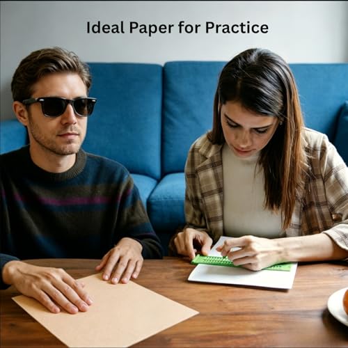 100 Sheets Braille Paper - No Holes, Writing Paper Blank for Blind People Practice Learn Braille School Supplies, Paper Blinds Designed for Braille Writing Boards, 11.7 x 8.5 Inch