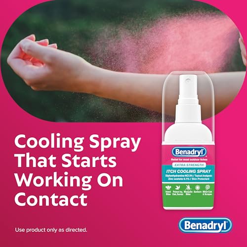 Benadryl Extra Strength Itch Cooling Spray, Topical Analgesic 2 fl. oz 2 Fl Oz (Pack of 1)