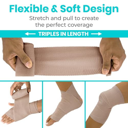 Vive Care Elastic Bandage with Adhesive Closure 6" x5yd - Medical Tape 6 in