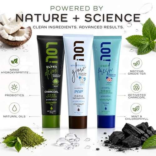 LOL! Total Care System for Adults – 3-Phase Fluoride Free Oral Care Routine with Detox, Nano Hydroxyapatite, Pap+ Whitening, Probiotics & Fresh Breath Support