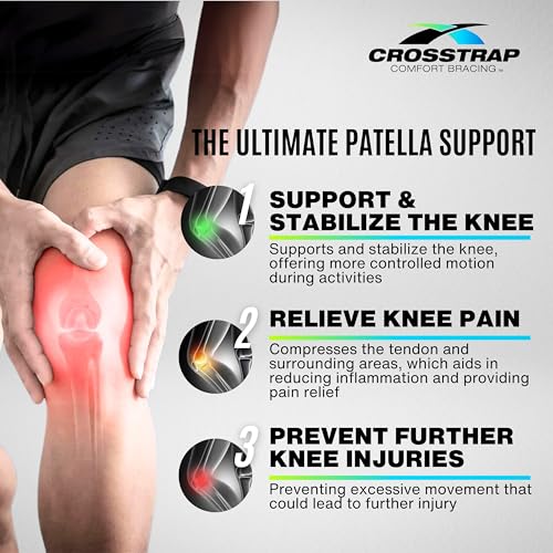 Stabilizing Patella Knee Strap | Patella Tendon Brace for Running, Cycling, Hiking, and Sports | Pain Relief and Support, Knee Stabilizer Brace For Exercise Black 2 Straps (Small)