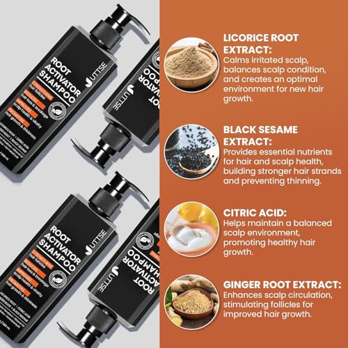 Root Activator Shampoo for Men: Hair Growth Shampoo for Men's Thinning Hair and Hair Loss - Men's Scalp Care - 10.1 fl oz / 300 mL Natural 10.1 Count (Pack of 1)