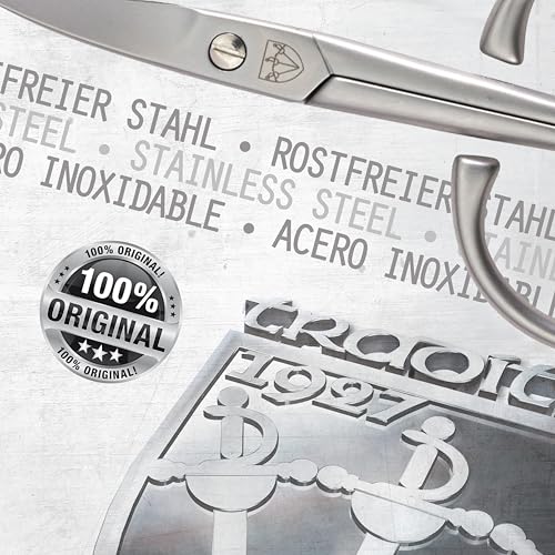 3 Swords Germany Solingen - brand quality STAINLESS STEEL INOX CURVED NAIL SCISSORS - STRONG SCISSORS FOR STRONG PEOPLE with case by 3 Swords Germany