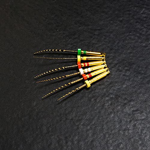 SNAWOP Dental Endodontic Niti Rotary Files 6PCS X3-Pro Glod Taper Endo Root Canal Treatment File (31MM Assorted) 31MM Assorted
