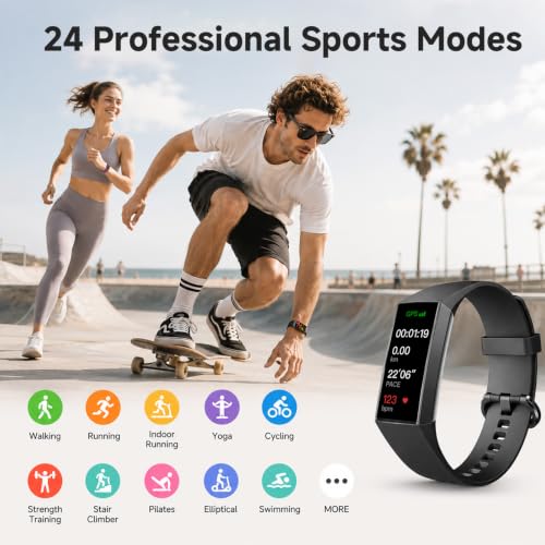 KPEP Fitness Tracker with 24/7 Heart Rate/SpO2/Blood Pressure/Sleep Monitor Gray