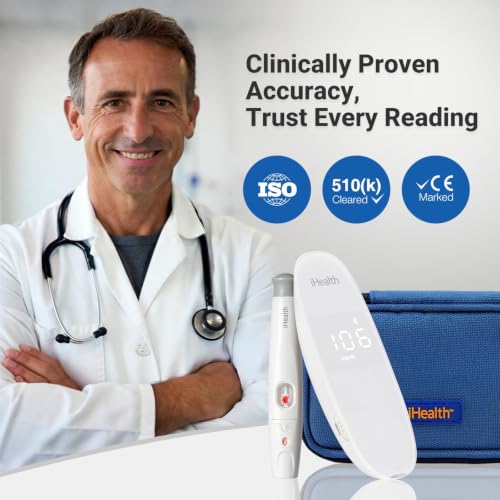 iHealth Gluco+ Wireless Smart Glucose Monitor Kit, 100 Strips & 100 Lancets BG5S100