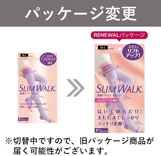 Compression Socks Slim Walk Beautiful Legs Super Long M-L Lavender Sleep Compression Socks AskDoctors Thigh Sole Arch Support - BeesActive Australia