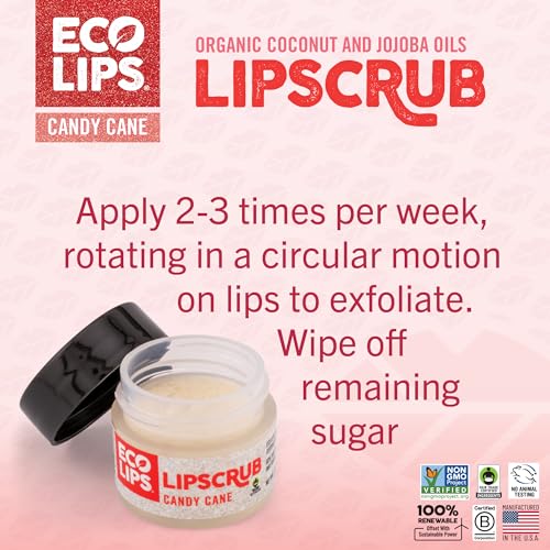 Eco Lips Candy Cane Lip Scrub & Nourishing Lip Mask, 2 Count, 0.25 oz
