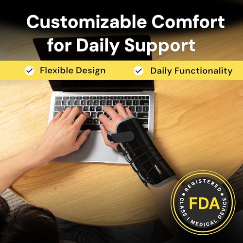 BraceUP Quick Wrap Wrist Brace for Carpal Tunnel, Tendonitis, and Arthritis – Hand and Wrist Support Splint (Left Hand) Left Hand