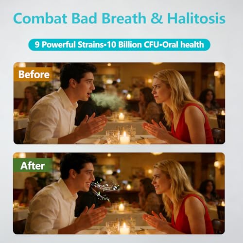 Oral Probiotics for Bad Breath, 10 Billion CFU, Fresh Breath, 60 Counts