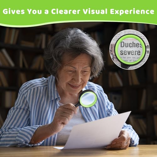 12 Pack 10X Magnifying Glass, 60mm Handheld Reading Magnifier for Seniors, Shatterproof Glass Lens with Non Slip Rubber Handle for Reading and Nature Exploration Orange and Green