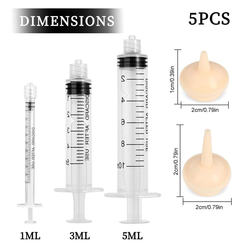 BZKSER 3 pieces pet syringe for feeding pets, with silicone pacifier for feeding cats, for puppies, kittens, squirrels and other newborn pets - BeesActive Australia