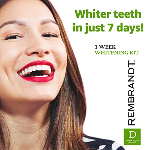 REMBRANDT 1 Week 14 Treatment Custom-Fit Whitening Strips + Peroxide Whitening Toothpaste, Removes Tough Stains, Enamel-Safe